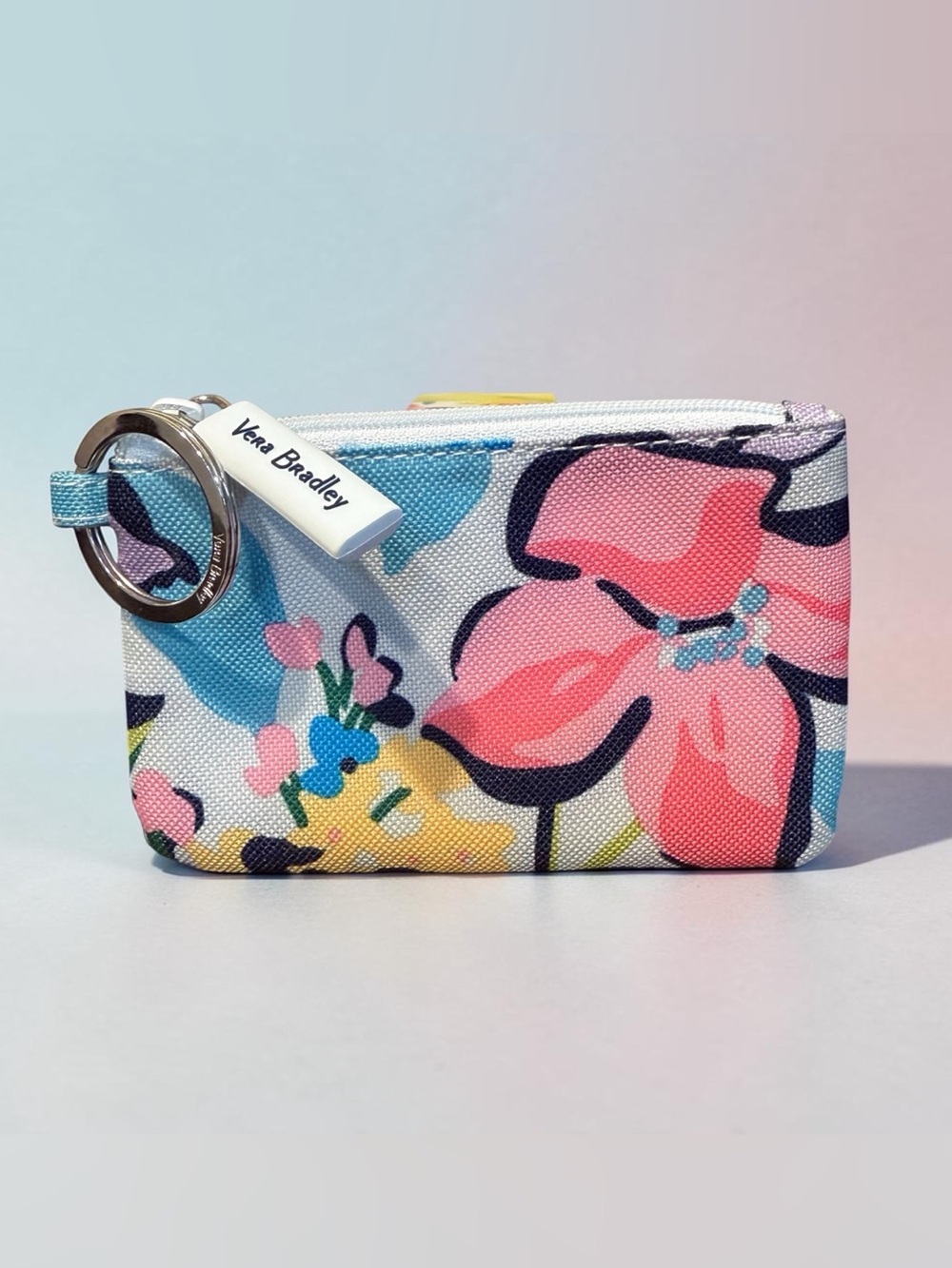 Vera Bradley Marian Floral Zip ID Key Pouch Card Case Wallet